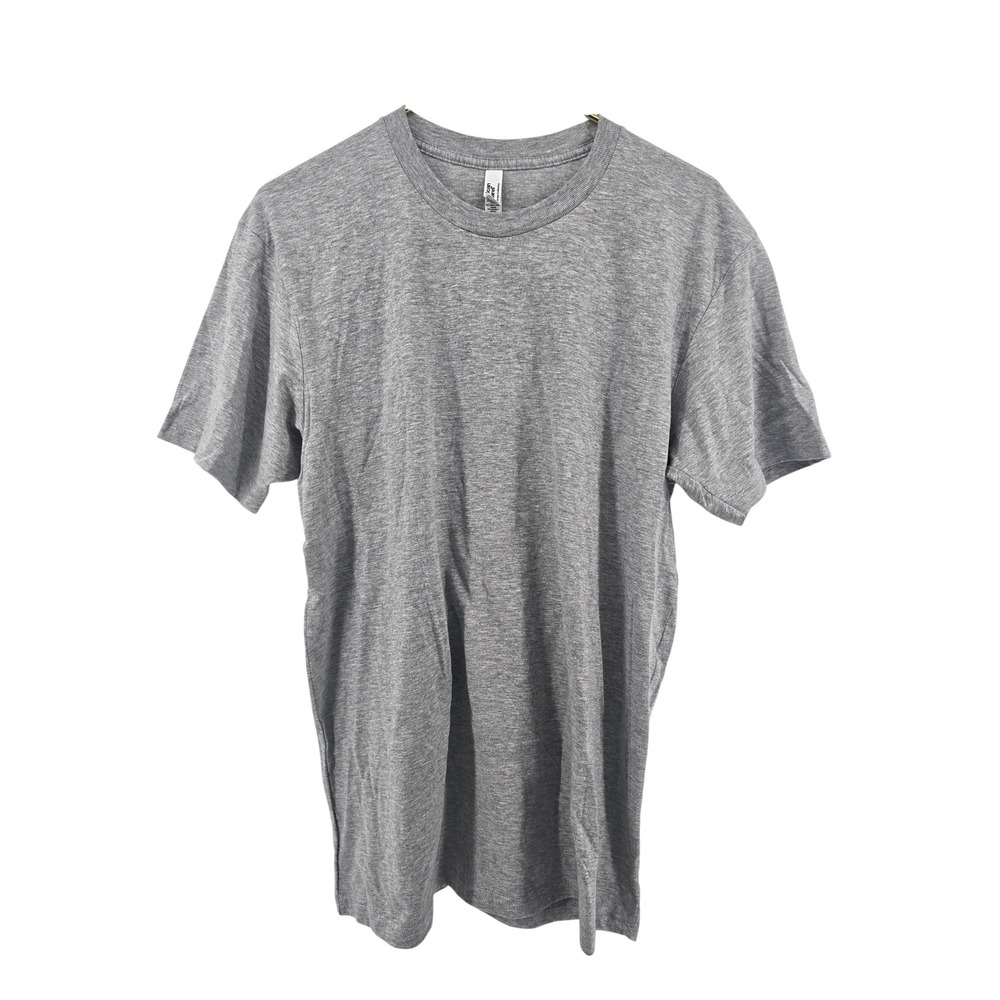 American Apparel T-Shirt Men Large Grey Fine Jersey Short Sleeve Crew Neck Solid